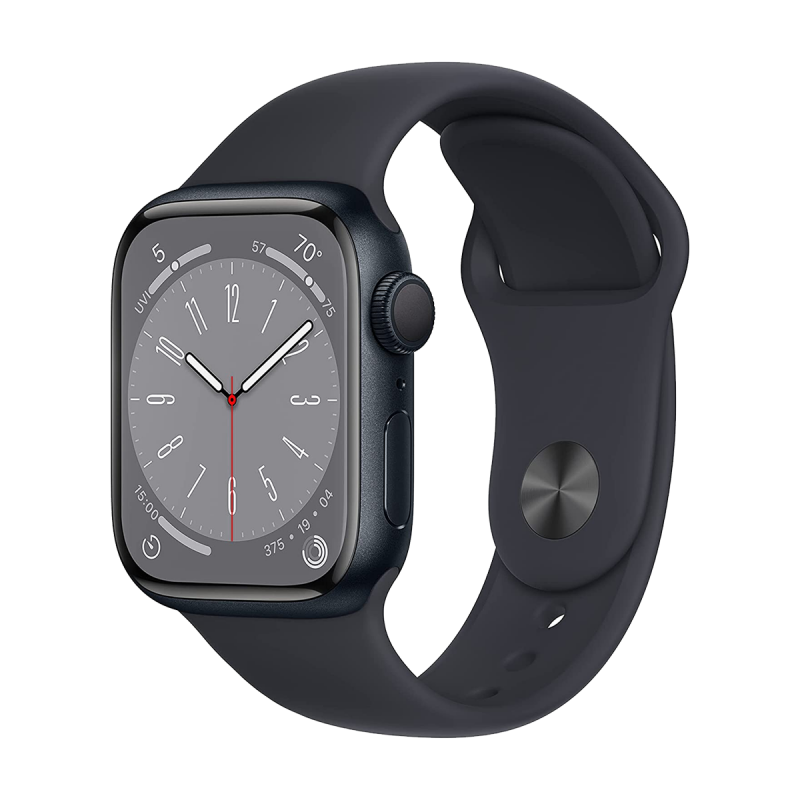 Apple Watch Series 8 (GPS, 45mm) - cassa in alluminio color mezzanotte con S/M Cinturino Sport color mezzanotte