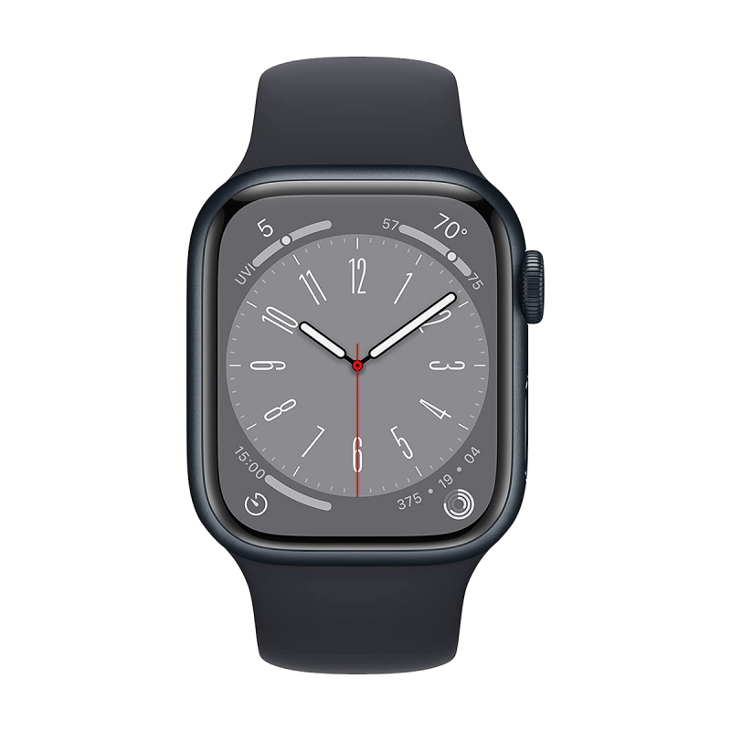 Apple Watch Series 8 (GPS, 45mm) - cassa in alluminio color mezzanotte con S/M Cinturino Sport color mezzanotte