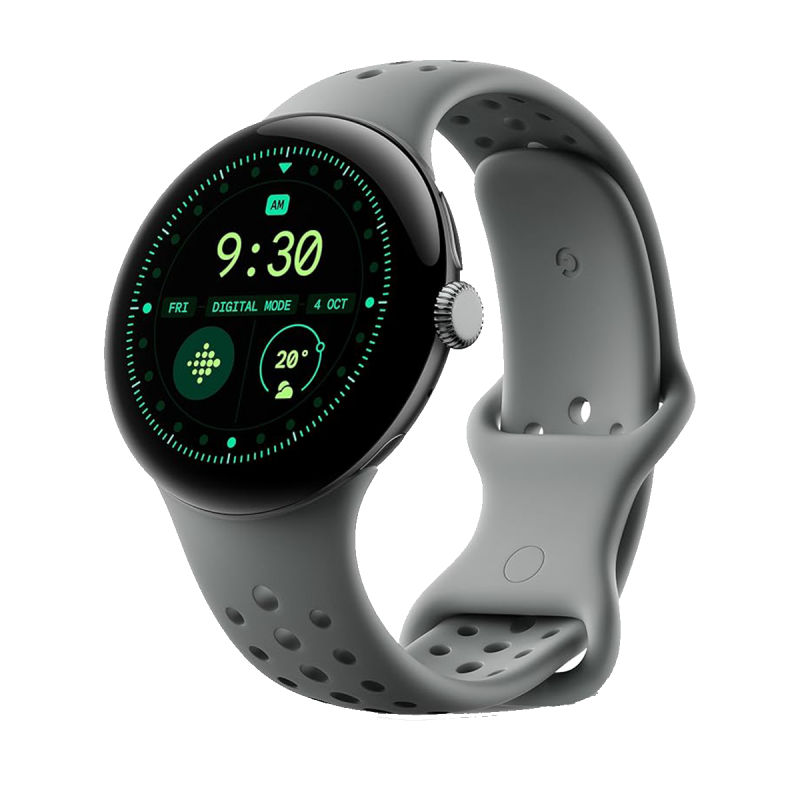 Google Pixel Watch 3 Wi-Fi (45mm) - Cassa color oro champagne con Cinturino grigio verde